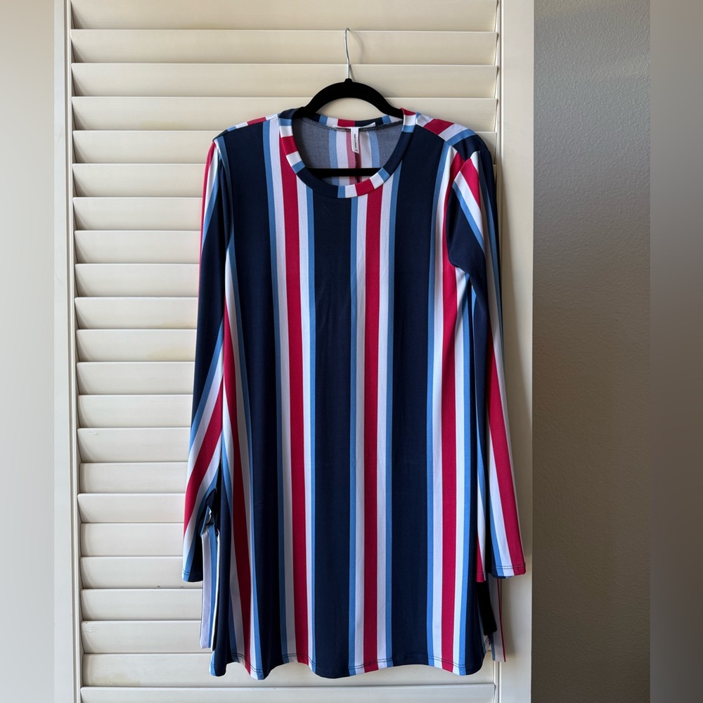 BCBGeneration Multicolor Striped Long Sleeve Dress